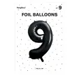 balon foliowy metalizowana cyfra 9 czarny partydeco 33 dgt