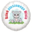 balon foliowy mis i pastelki dzien pluszowego misia bialy 18 rnd