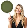balon foliowy okragly dekoracja na urodziny zielony oliwkowy matowy 18 rnd