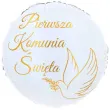 balon foliowy pierwsza komunia swieta golabek bialo zloty czakos 18 rnd