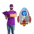 balon foliowy rakieta galaxy szary arpex 29 shp