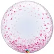 balon foliowy rozowe grochy qualatex bubbles 24 orb