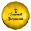 balon foliowy sakrament bierzmowania krzyz zloto czarny 18 rnd