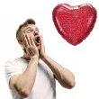 balon foliowy serce brokatowe czerwone qualatex 20 hrt
