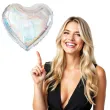balon foliowy serce holograficzne srebrny partypal 18 hrt