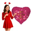 balon foliowy serce love is in the air bordowy folat 18 hrt