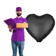 balon foliowy serce matowe czarny partypal 18 hrt