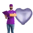 balon foliowy serce matowe fioletowy partypal 18 hrt