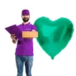 balon foliowy serce metallic matte zielony folat 18 hrt