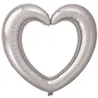 balon foliowy serce otwarte ramka do zdjec srebrny folat 24 hrt