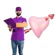 balon foliowy serce przebite strzala rozowy partydeco 21 shp