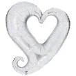 balon foliowy serce splatane srebrny betaliic 37 shp