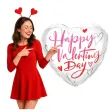 balon foliowy serce valentines day w bieli qualatex 18 hrt