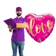 balon foliowy serce z love rozowy qualatex 18 hrt