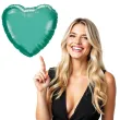 balon foliowy serce zielony chrom qualatex 18 hrt