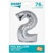 balon foliowy smart cyfra 2 srebrny godan 30 dgt
