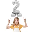 balon foliowy smart cyfra 2 stojaca srebrny godan 28 dgt