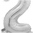 balon foliowy smart cyfra 2 stojaca srebrny godan 28 dgt