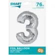 balon foliowy smart cyfra 3 srebrny godan 30 dgt