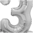 balon foliowy smart cyfra 3 stojaca srebrny godan 28 dgt