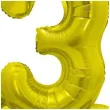 balon foliowy smart cyfra 3 stojaca zloty godan 28 dgt