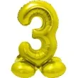 balon foliowy smart cyfra 3 stojaca zloty godan 28 dgt