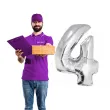 balon foliowy smart cyfra 4 srebrny godan 30 dgt