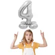 balon foliowy smart cyfra 4 stojaca srebrny godan 28 dgt
