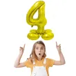 balon foliowy smart cyfra 4 stojaca zloty godan 28 dgt