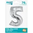 balon foliowy smart cyfra 5 srebrny godan 30 dgt