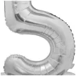 balon foliowy smart cyfra 5 stojaca srebrny godan 28 dgt