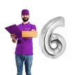 balon foliowy smart cyfra 6 srebrny godan 30 dgt