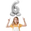 balon foliowy smart cyfra 6 stojaca srebrny godan 28 dgt