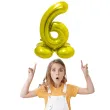 balon foliowy smart cyfra 6 stojaca zloty godan 28 dgt