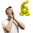 balon foliowy smart cyfra 6 stojaca zloty godan 28 dgt