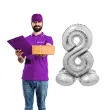 balon foliowy smart cyfra 8 stojaca srebrny godan 28 dgt