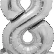 balon foliowy smart cyfra 8 stojaca srebrny godan 28 dgt