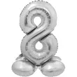 balon foliowy smart cyfra 8 stojaca srebrny godan 28 dgt