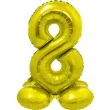 balon foliowy smart cyfra 8 stojaca zloty godan 28 dgt