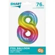 balon foliowy smart cyfra 8 teczowy godan 30 dgt