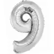balon foliowy smart cyfra 9 srebrny godan 30 dgt