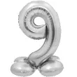 balon foliowy smart cyfra 9 stojaca srebrny godan 28 dgt