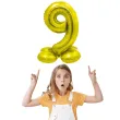 balon foliowy smart cyfra 9 stojaca zloty godan 28 dgt