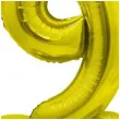 balon foliowy smart cyfra 9 stojaca zloty godan 28 dgt