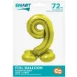 balon foliowy smart cyfra 9 stojaca zloty godan 28 dgt