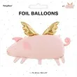 balon foliowy swinka ze skrzydlami rozowy partydeco 28 shp