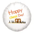 balon foliowy szachy happy chess day bialy 18