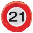 balon foliowy urodziny 21 traffic birthday czerwony folat 18 rnd