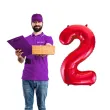 balon foliowy urodziny cyfra 2 czerwony partydeco 34 dgt
