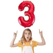 balon foliowy urodziny cyfra 3 czerwony partydeco 34 dgt